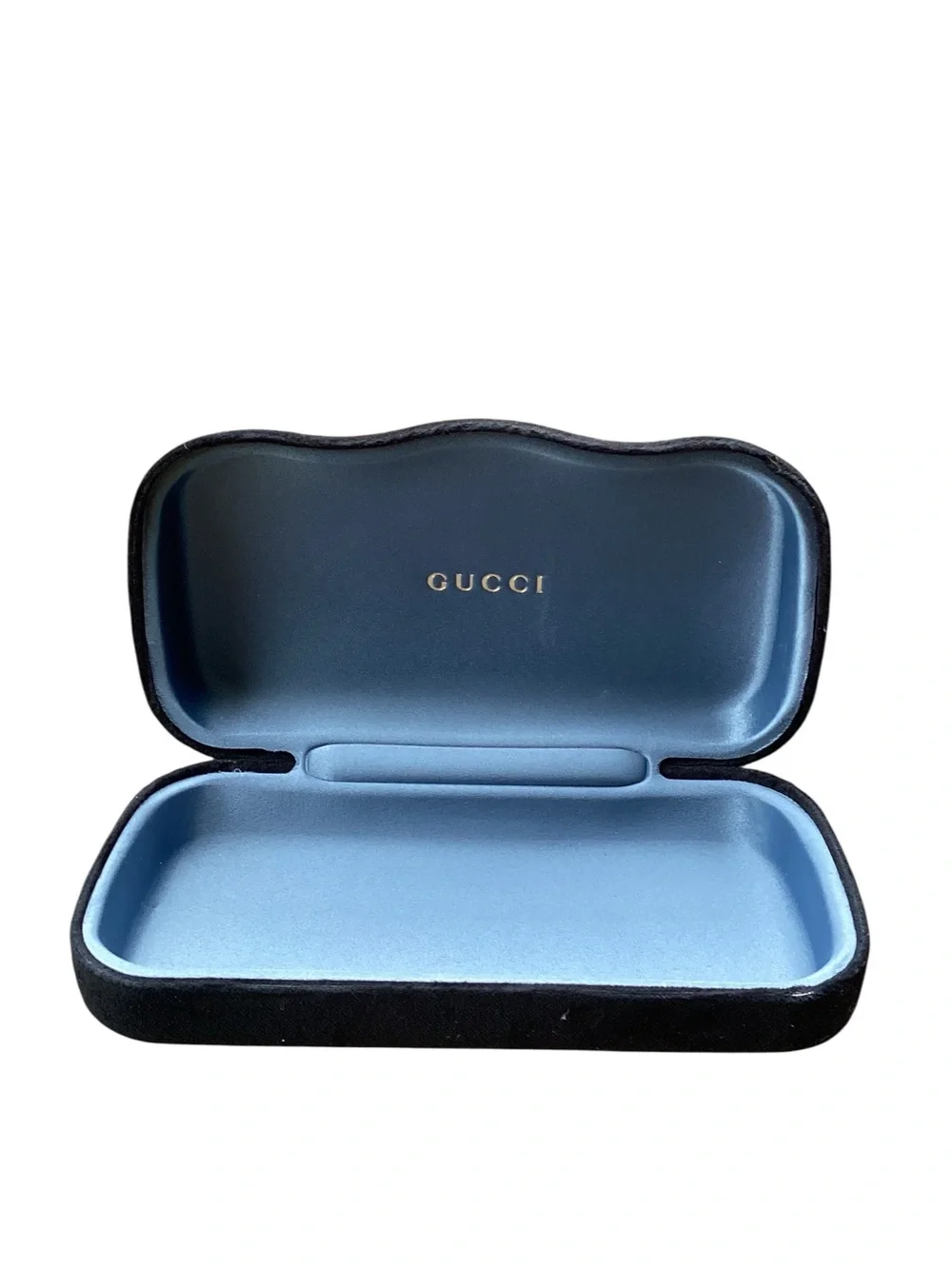 Gucci Large Black Velvet Clam Shell Clam Sunglasses Frame Case